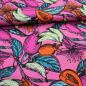 Preview: Viskose Rayon mit Baumwolle "Früchte" pink